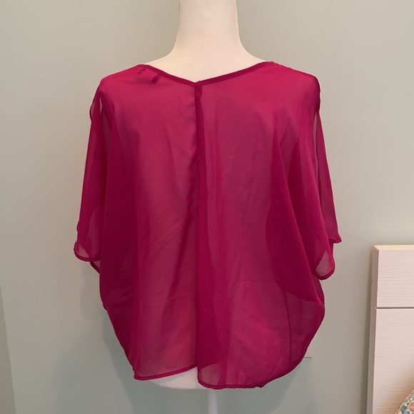 Alloy Apparel Sheer Pink Womans Blouse Size Small - Picture 4 of 8